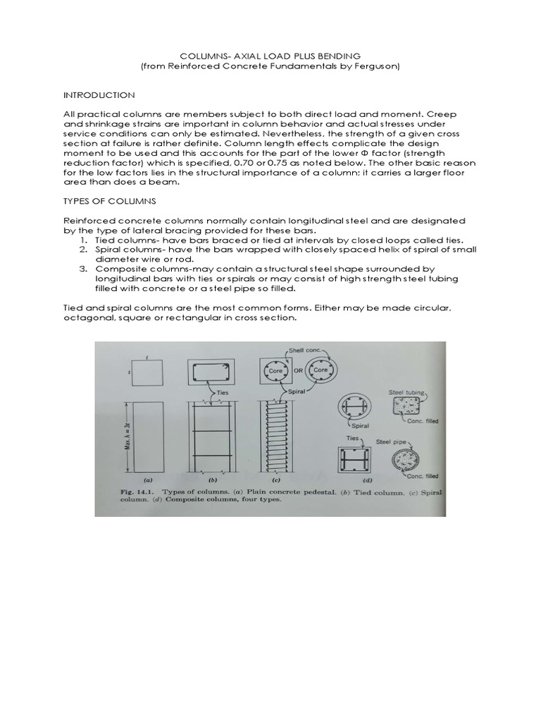 Tied vs Spiral Columns in Design | PDF | Column | Strength Of Materials