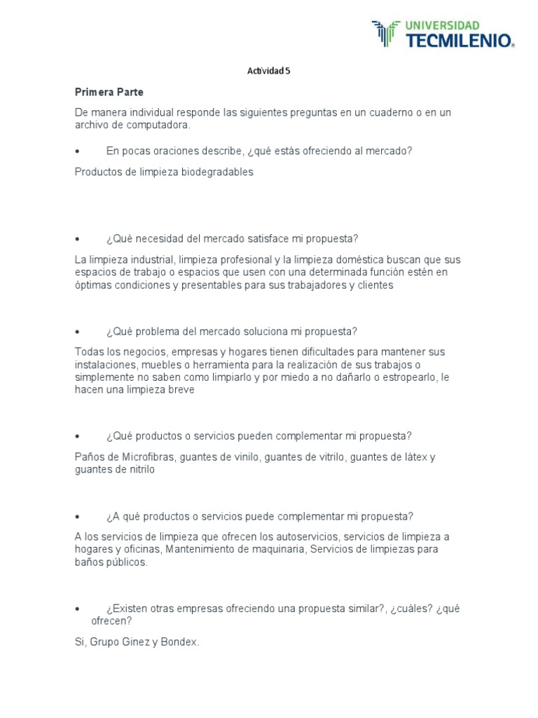 Actividad 5 Ideas para La Creación de Empresas | PDF | Cliente ...