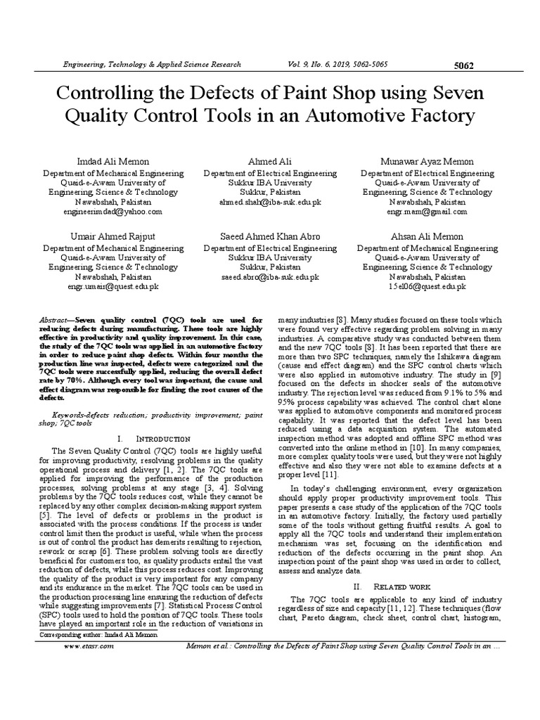 Controlling The Defects of Paint Shop PDF | PDF | Business Process ...