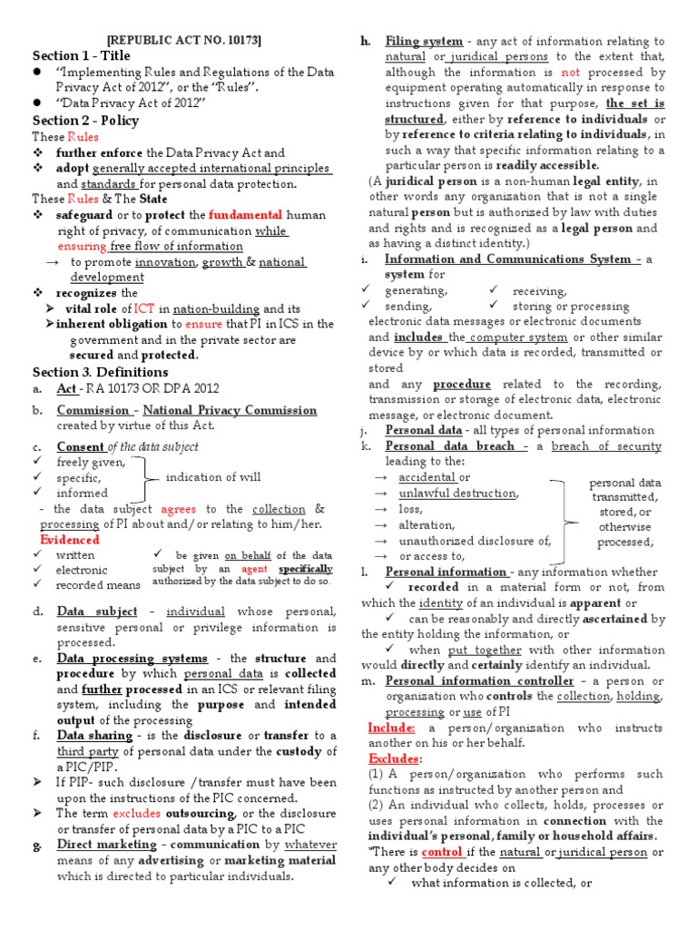 RA 10173: Data Privacy Act Overview | PDF | Information Privacy | U.S ...