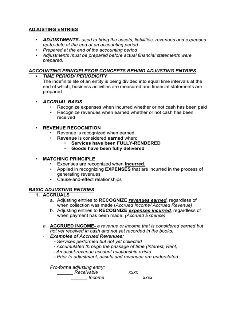 Understanding Adjusting Entries in Accounting | PDF | Accrual | Revenue