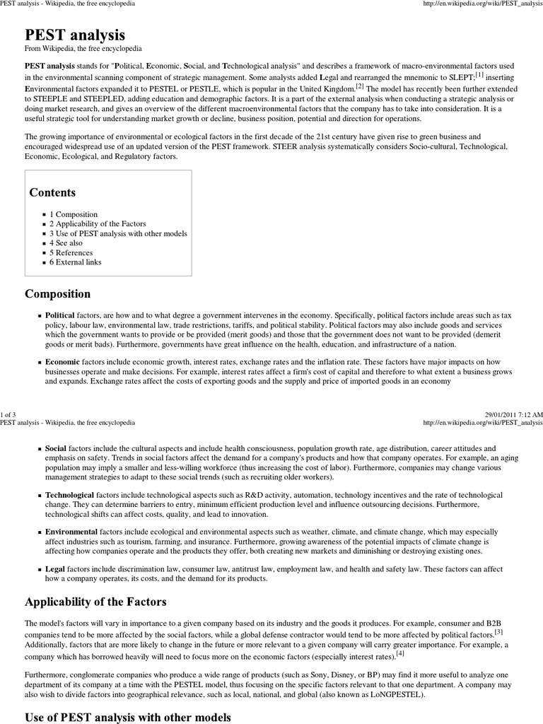 Pest Analysis Economies Business