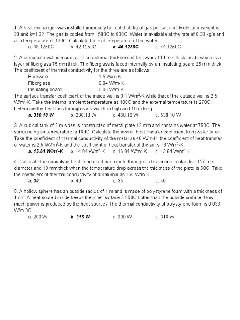 Heat Transfer Calculations and Coefficients | PDF