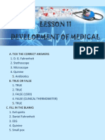 Lesson 11 Development of Medical Science: A. Tick The Correct Answers