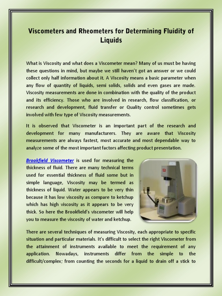 Brookfield Rheometer 121227041906 Phpapp01 PDF | PDF | Viscosity | Liquids