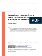 Girardi, Enzo (2019) - Capitalismo Necropolitico y Razon Tecnoliberal Encrucijada y Distopia en America Latina