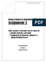 Quality Assurance and Auditing in Shipbuilding: European, Japanese and Indian Welding Processes