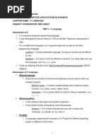 Course Code: Scax1001 Course Name: Computer Applications in Business Chapter Name: C' Language Subject Coordinator: Mrs - Jancy - C Language