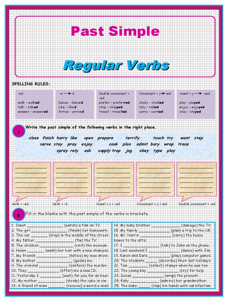 Past Simple Regular Verbs Guide | PDF