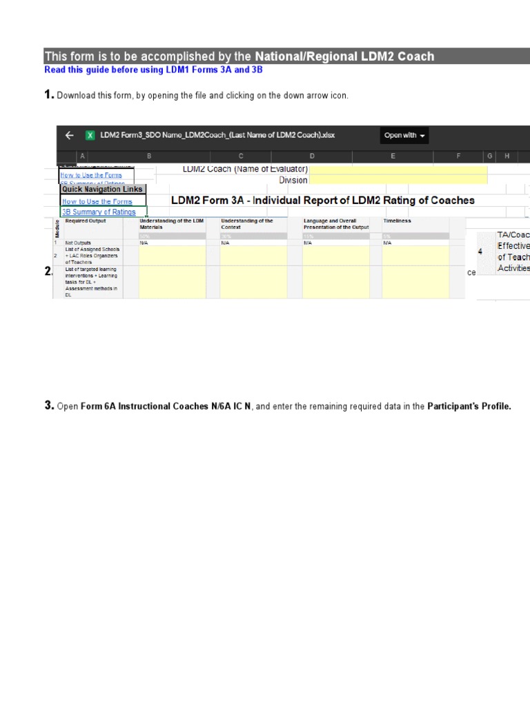 LDM2 Form3 - SDO Name - LDM2Coach - Last Name | PDF | Pedagogy | Learning