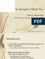 The Strength of Weak Ties: Mark S. Granovetter