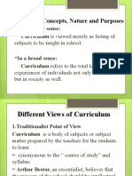 Curriculum: Concepts, Nature and Purposes: in A Narrow Sense: Curriculum Is Viewed Merely As Listing of