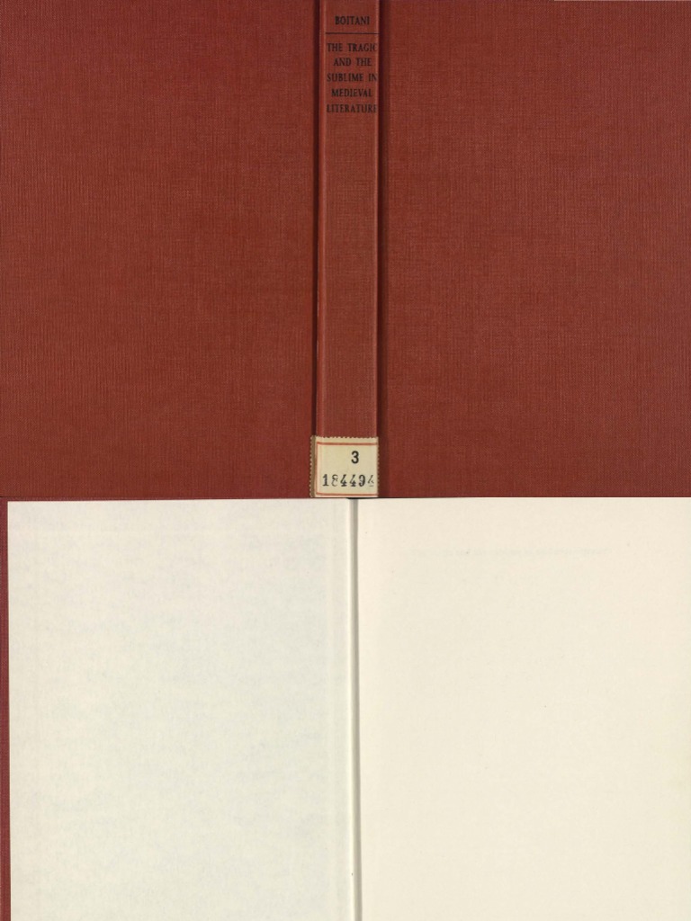 Piero Boitani The Tragic And The Sublime In Medieval Literature Pdf Tragedy Dante Alighieri