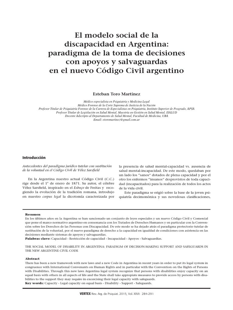 Modelo social de discapacidad en Argentina | PDF | Invalidez | Convenio ...