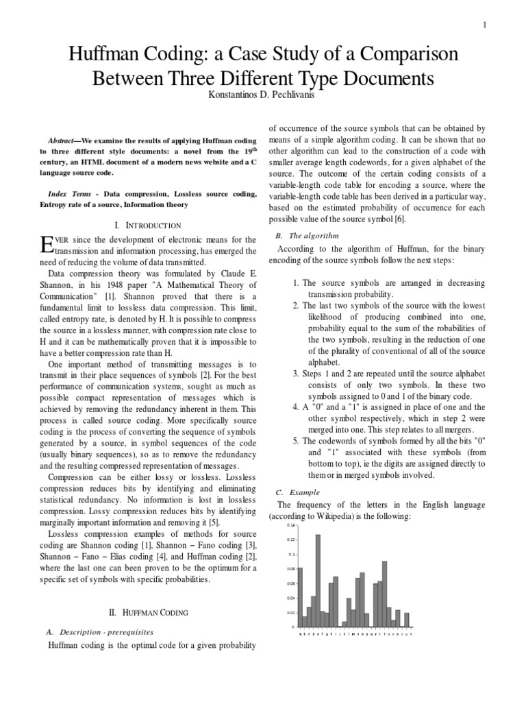 Huffman Coding Case Study Analysis | PDF | Data Compression | Code