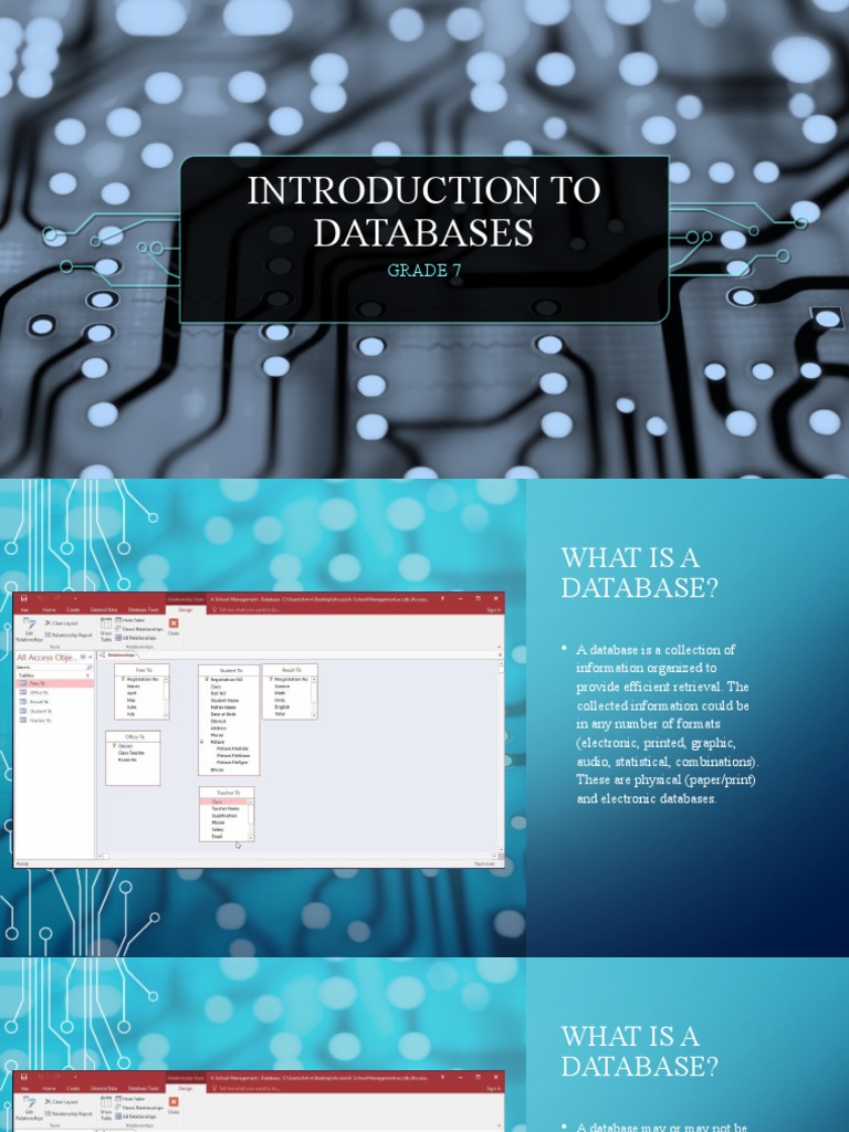 Introduction To Databases: Grade 7 | PDF | Microsoft Access | Sql