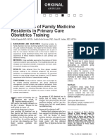 Experiences of Family Medicine Residents in Primary Care Obstetrics Training