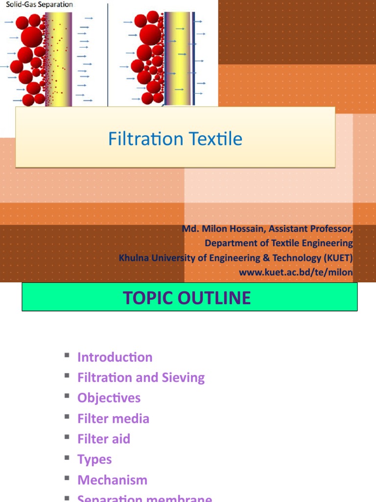 Filtration Textile PDF Filtration Membrane