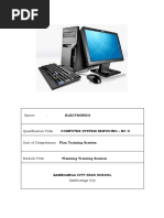 Sector: Electronics: Qualification Title: Computer System Servicing - NC Ii