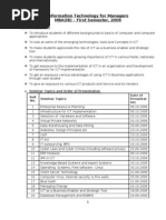 Information Technology For Managers MBA (IB) - First Semester, 2009