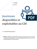 Catalogue Journaux Cdi Léo Bondy