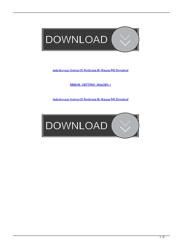 Ashtakavarga System of Prediction BV Raman PDF Download PDF Hindu