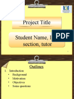 Project Outline and Presentation Tips