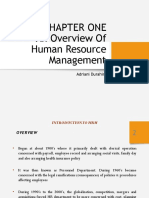 Chapter One An Overview of Human Resource Management: Adriani Durahim