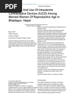 Perception and Use of Intrauterine Contraceptive Devices (IUCD) Among Married Women of Reproductive Age in Bhaktapur, Nepal