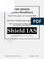 The Hindu News Headlines (09 To 15 Nov 2020)