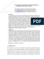 Confianza en Las Instituciones Publicas y Corrupción