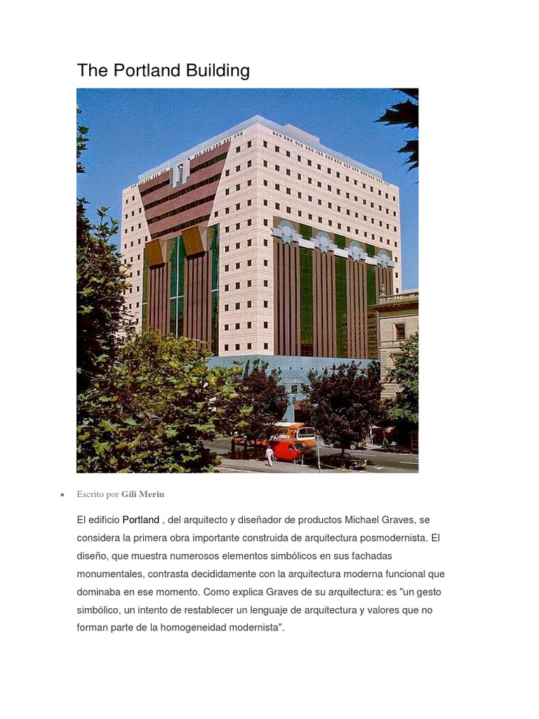 Michael Graves - The Portland Building | PDF | Medios de arte