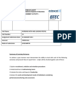 Edexcel Level 5 BTEC Higher National Diploma in Business Assessment Activity