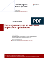 (25436821 - Central European Economic Journal) Cryptocurrencies As An Asset Class in Portfolio Optimisation