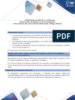 Presentación de Curso Cálculo Diferencial Formato PDF