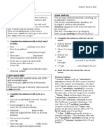 Expressions of Quantity: A Lot Of, Much and Many Some and Any