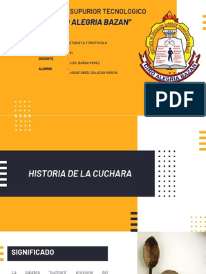 Capataz Circulo letal Historia de Tenedor, Cuchillo y Cuchara - Josue Salazar | PDF | Cuchara |  Cuchillo