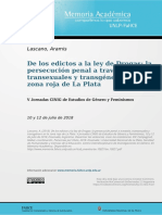 Lascano, Aramis - De los edictos a la ley de Drogas, la persecución a trans