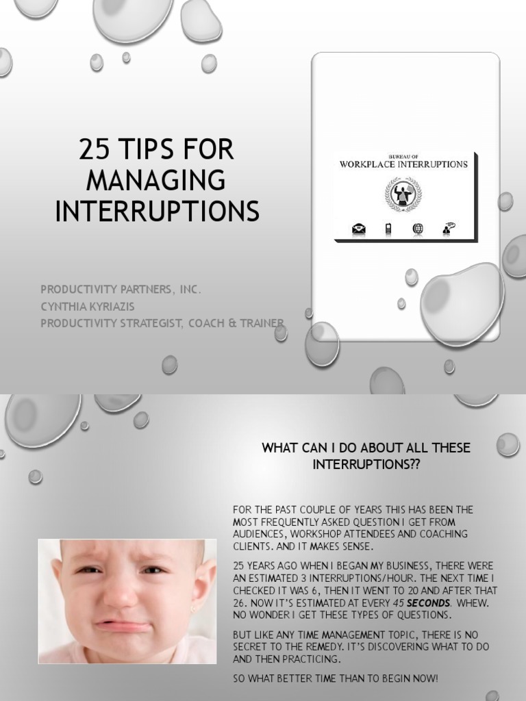 25 Tips For Managing Interruptions | PDF | Decision Making | Cognitive ...