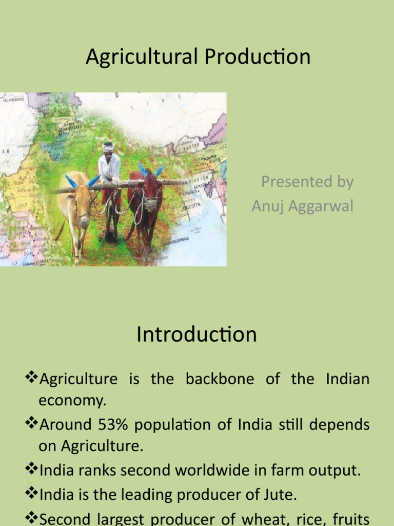 Lecture 6 Agricultural Production PDF Cotton Agriculture