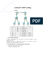 Experiment9 OSPF Routing: Experimental Topology