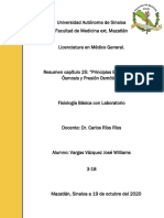 Resumen Capítulo 25. Principios Básicos de La Ósmosis y Presión Osmótica