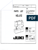 Juki HZL-27Z Parts List(20090727 )