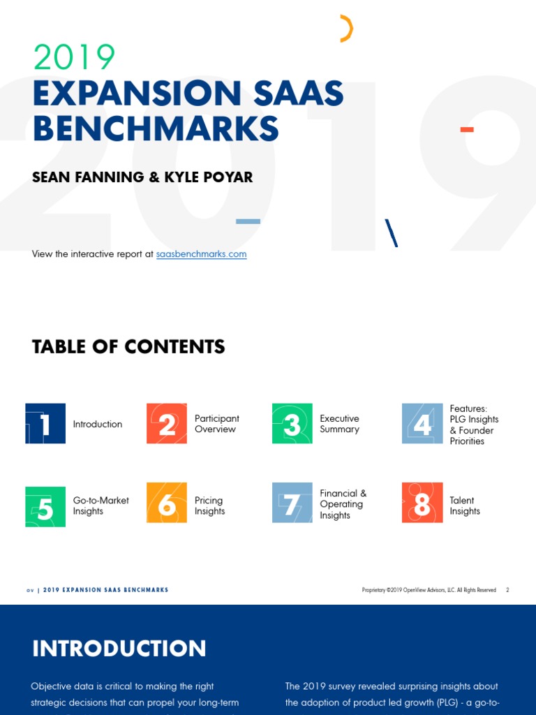 OpenView 2019 SaaS Benchmarks Report PDF | PDF | Software As A Service ...