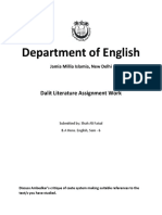 Department of English: Dalit Literature Assignment Work