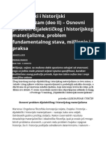 Dijalektički I Historijski Materijalizam (Deo II) - Osnovni Problem Dijalektičkog I Historijskog Materijalizma, Problem Fundamentalnog Stava, Mišljenje I Praksa