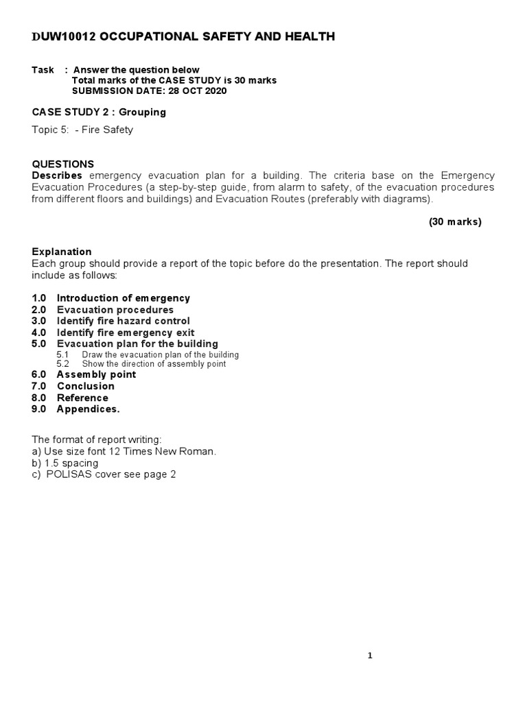 OSHA (Case Study 2) 2 PDF Emergency Emergency Evacuation