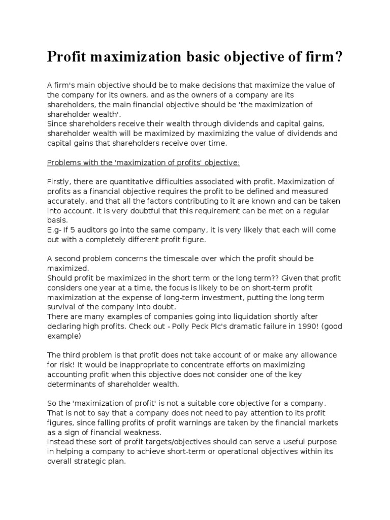 🔥 Profit maximization case study. Profit Maximization Case. 20221012