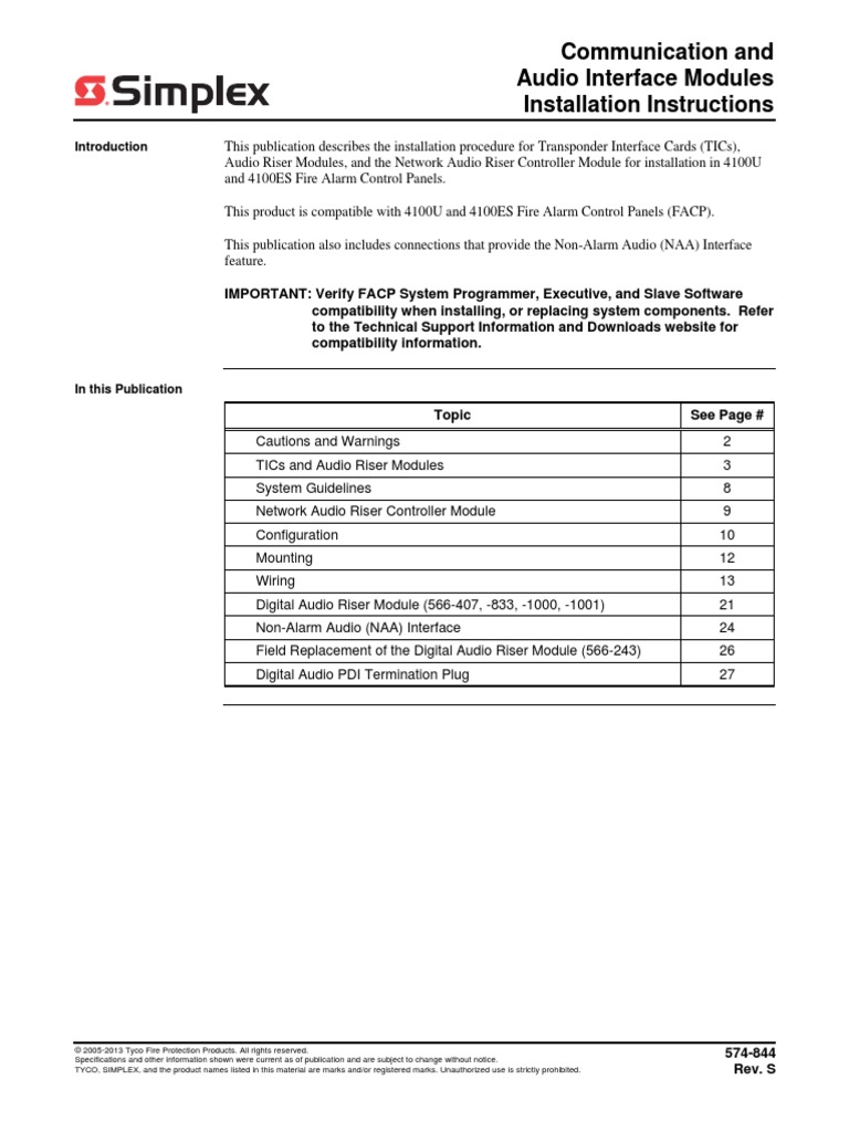 Communication and Audio Interface Modules Installation Instructions ...
