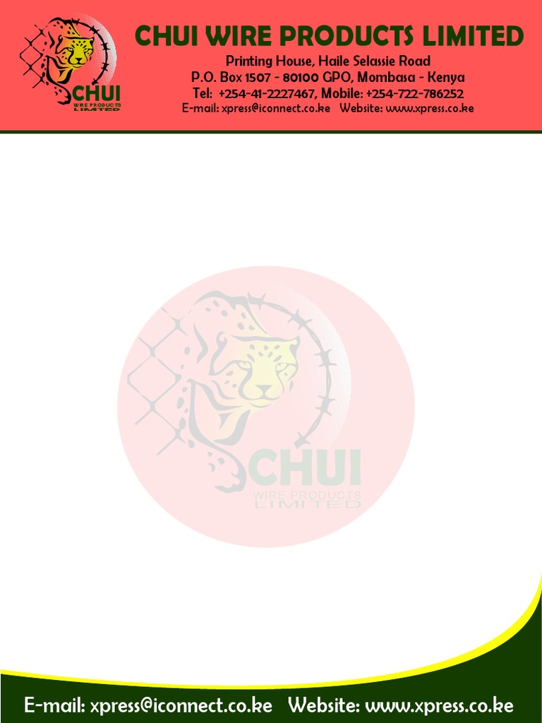 Chui Wire Products Limited Overview | PDF